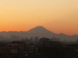 夕方の富士山